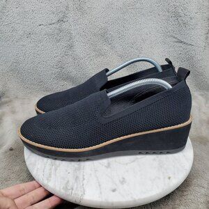 Eileen Fisher Shoes Womens Size 11 Black Lindy Textile Mesh Wedge Loafers